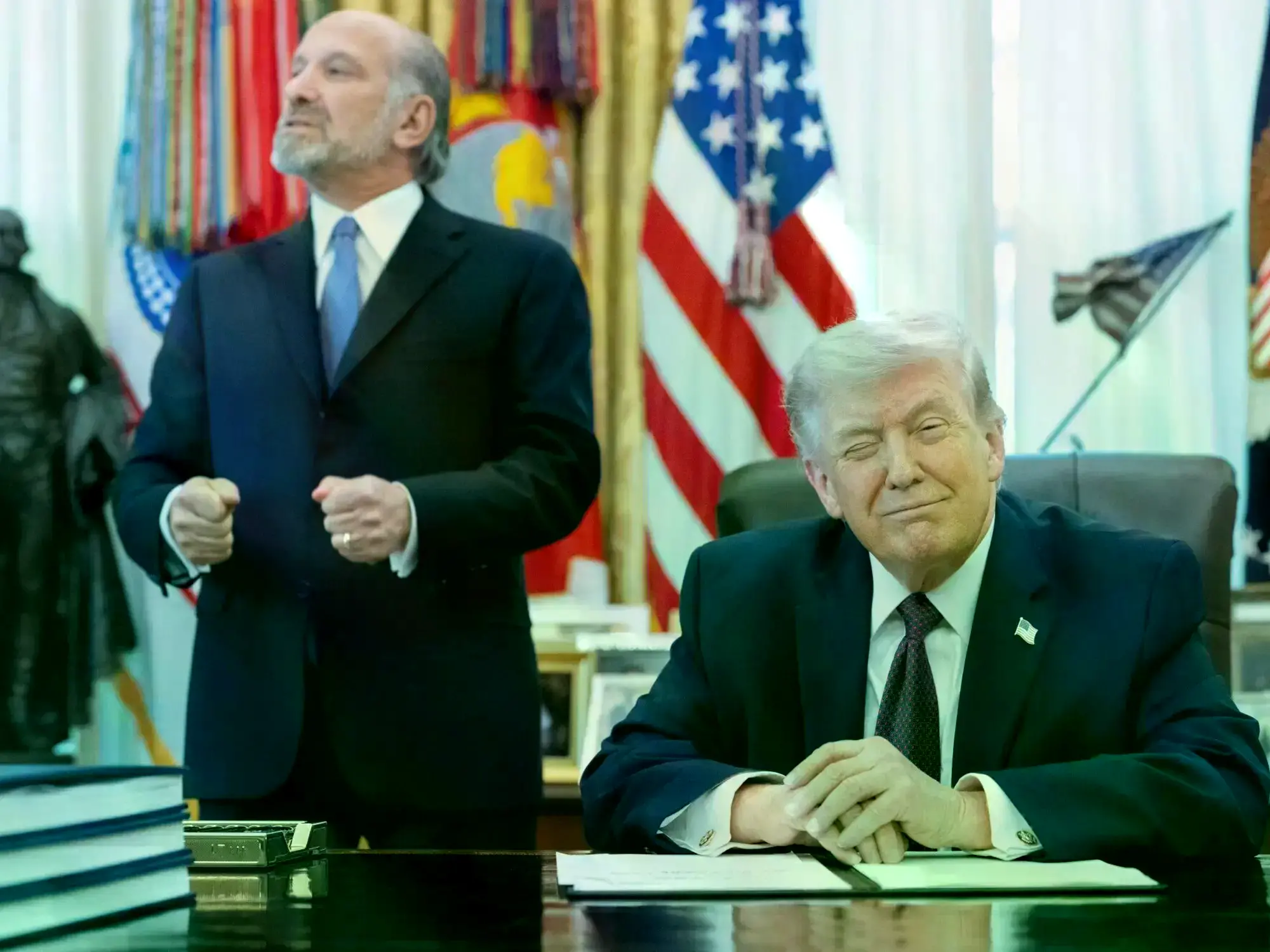 El presidente de Estados Unidos Donald Trump en el salón oval de la Casa Blanca.