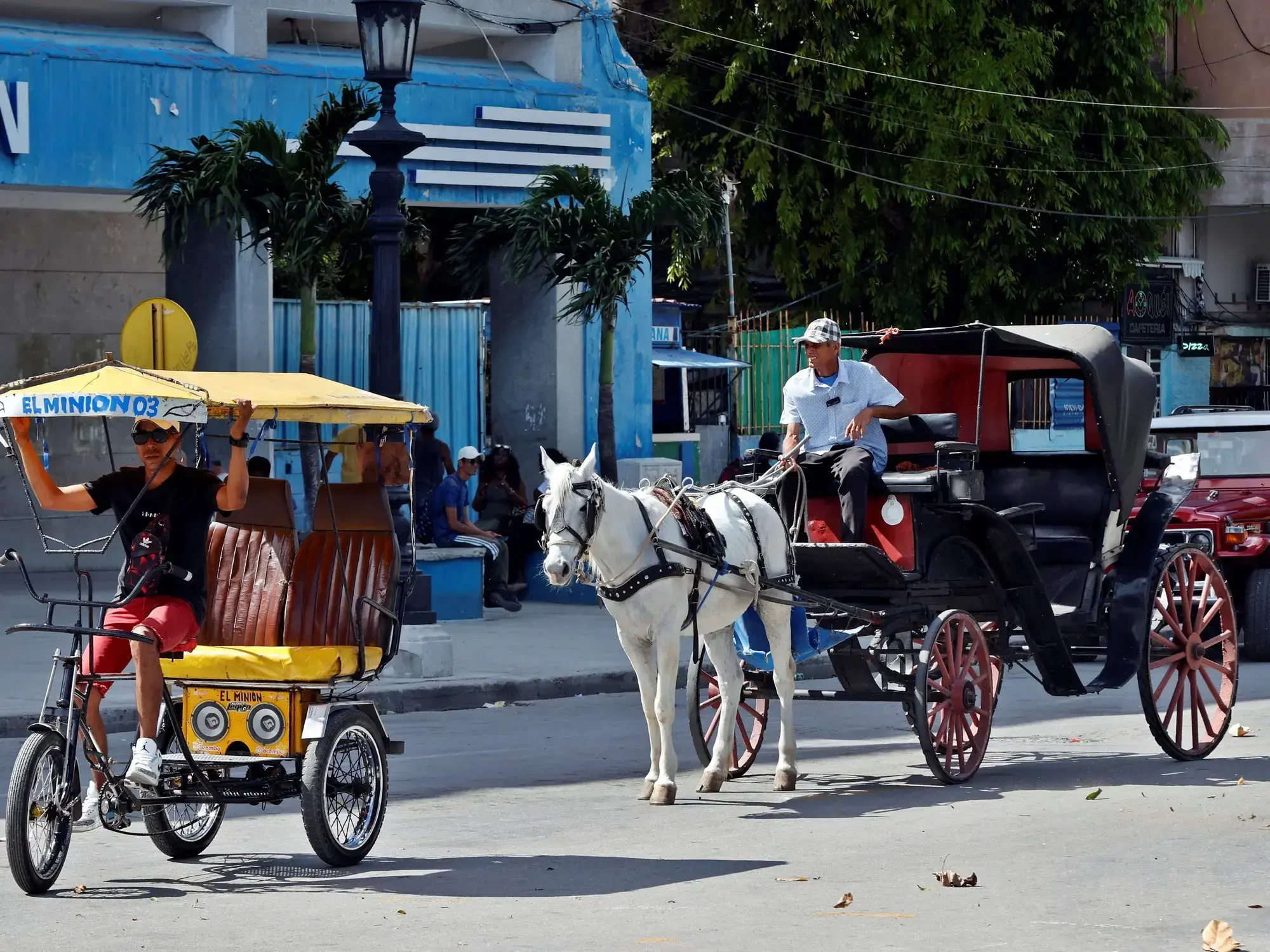 Carruajes vacíos en La Habana, mientras se desploma el turismo en Cuba.