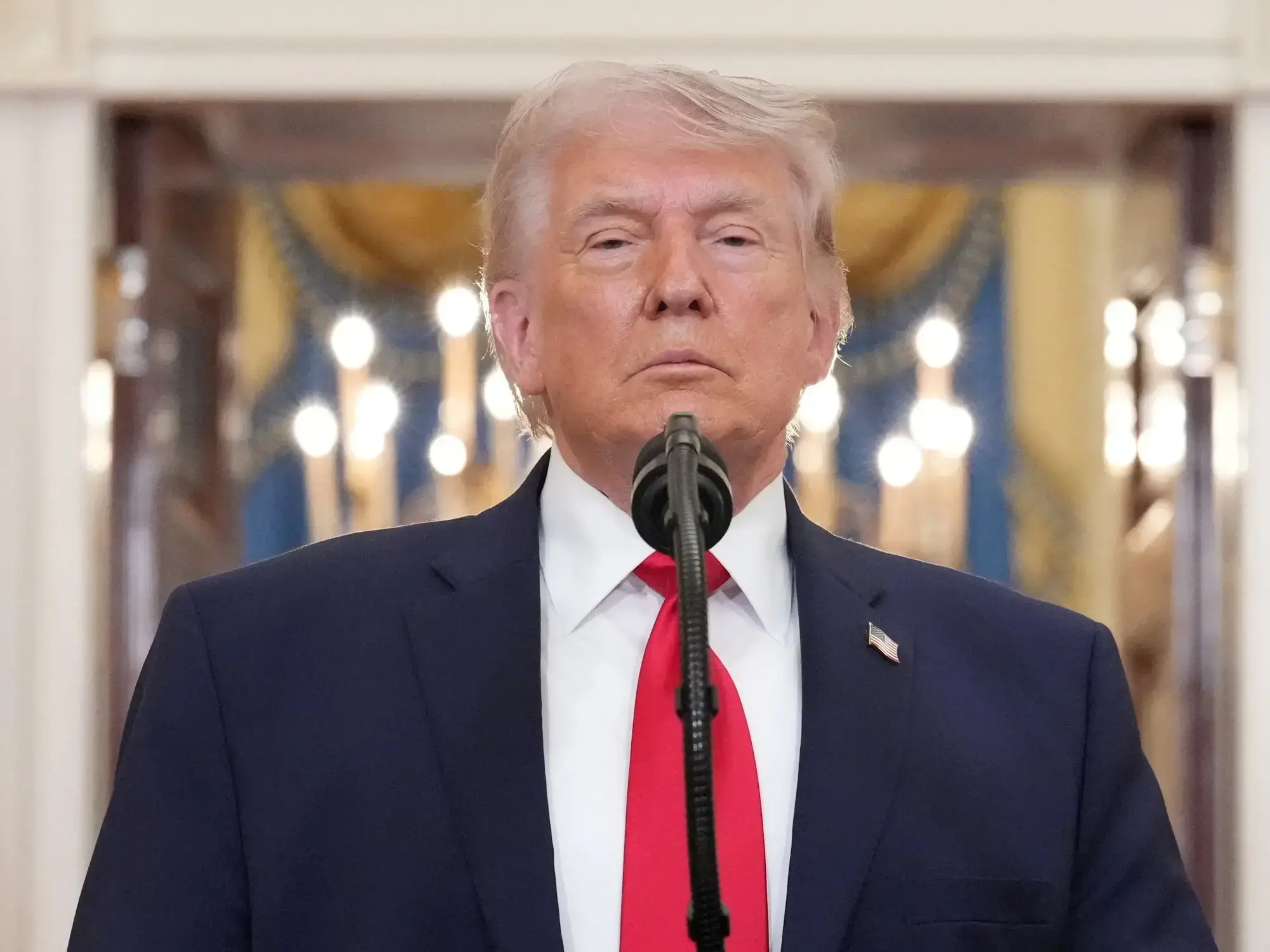 Donald Trump durante su discurso desde la Casa Blanca.