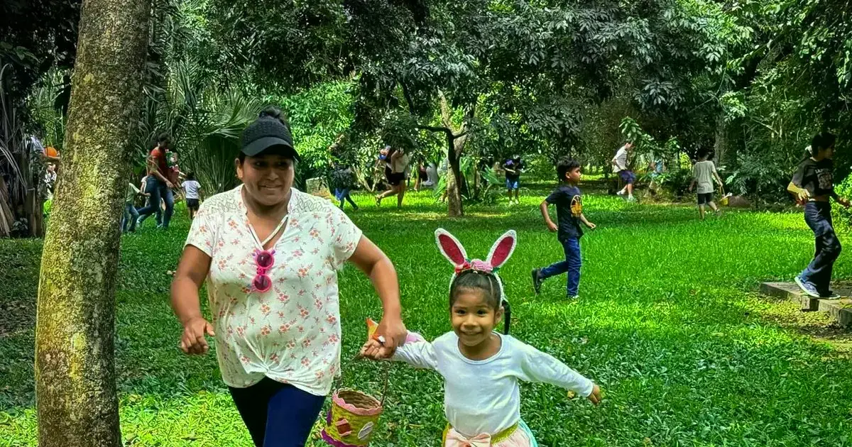 Las familias se divirtieron en el Jardín Botánico