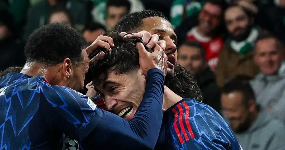 Havertz celebrando el gol.