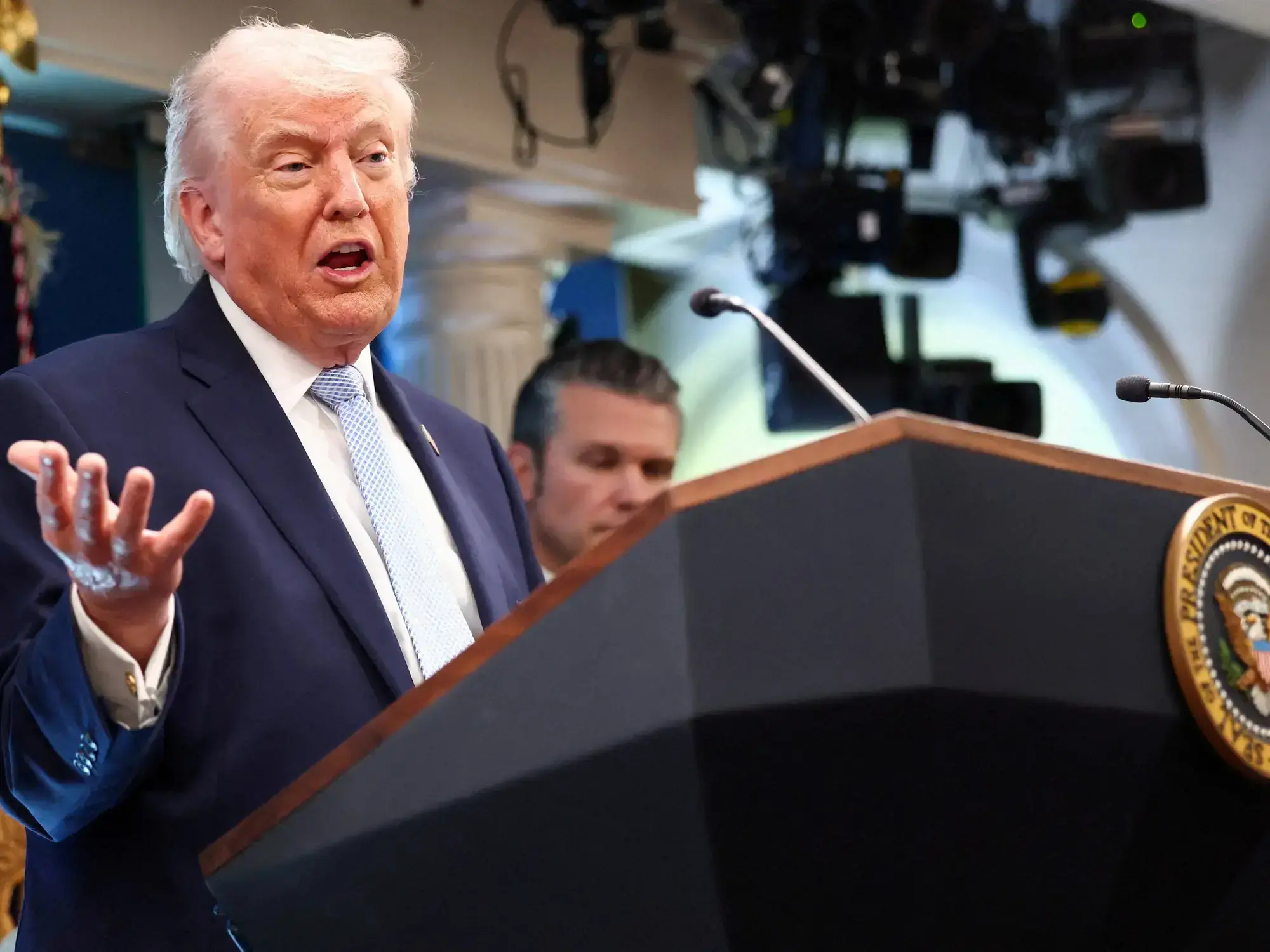 Donald Trump durante un discurso.