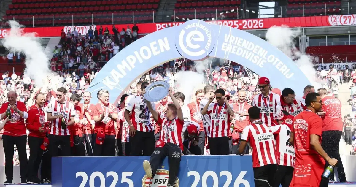Celebración del título del PSV Eindhoven.