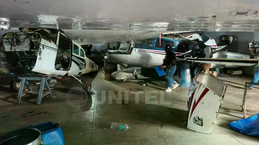 Operativo de desprecintado en aeródromo de Coloradillo, Warnes.