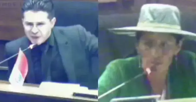 Los diputados enfrentados en la sesión de este miércoles.