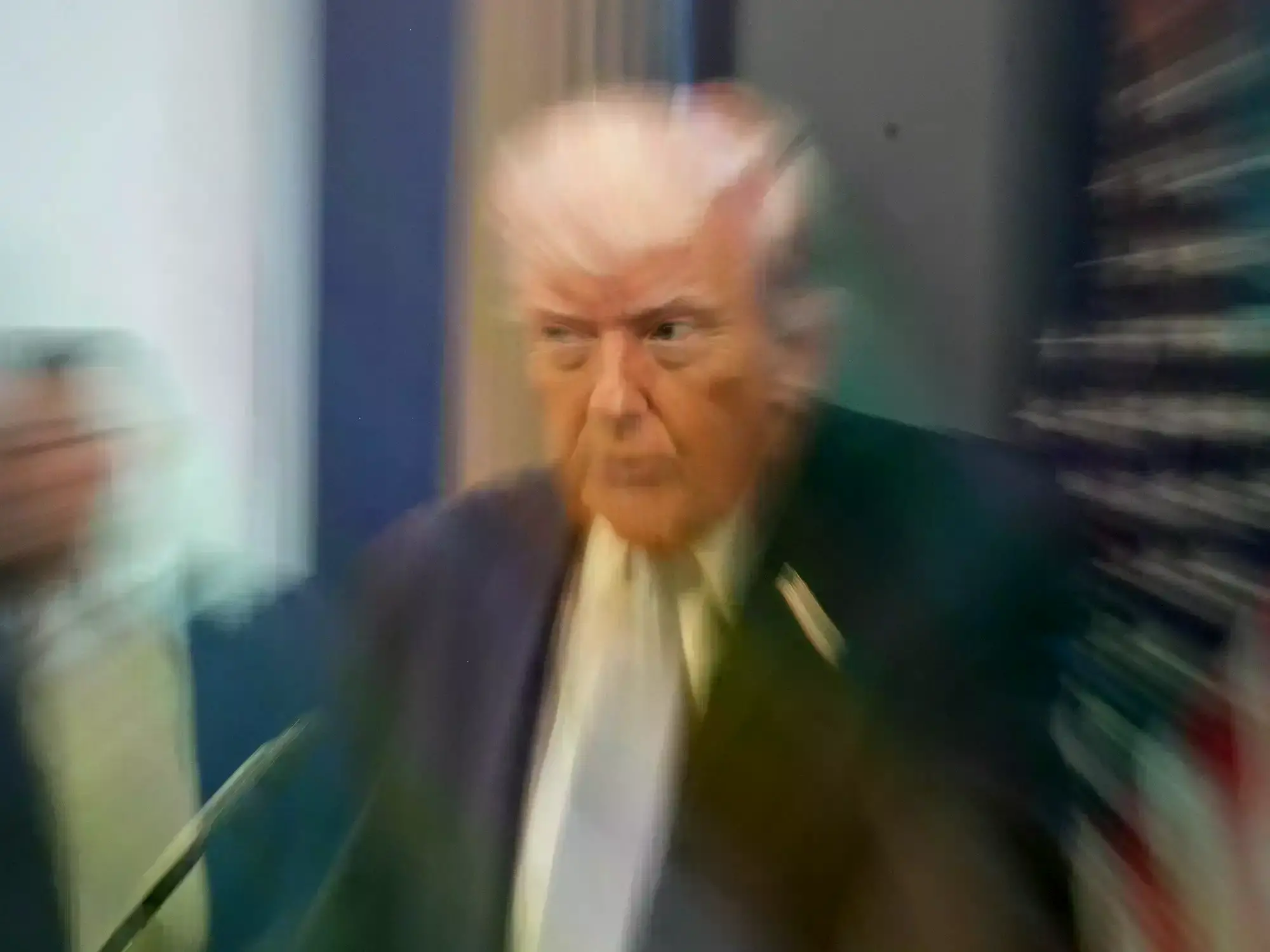 Donald Trump en la Sala de prensa de la Casa Blanca.