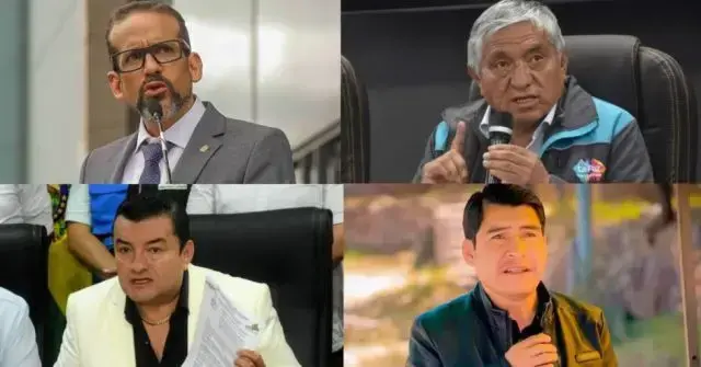 Algunas de las autoridades salientes