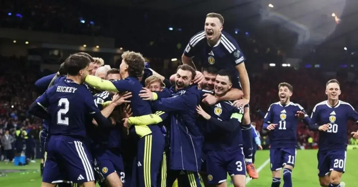 El festejo escocés por la clasificación al Mundial.