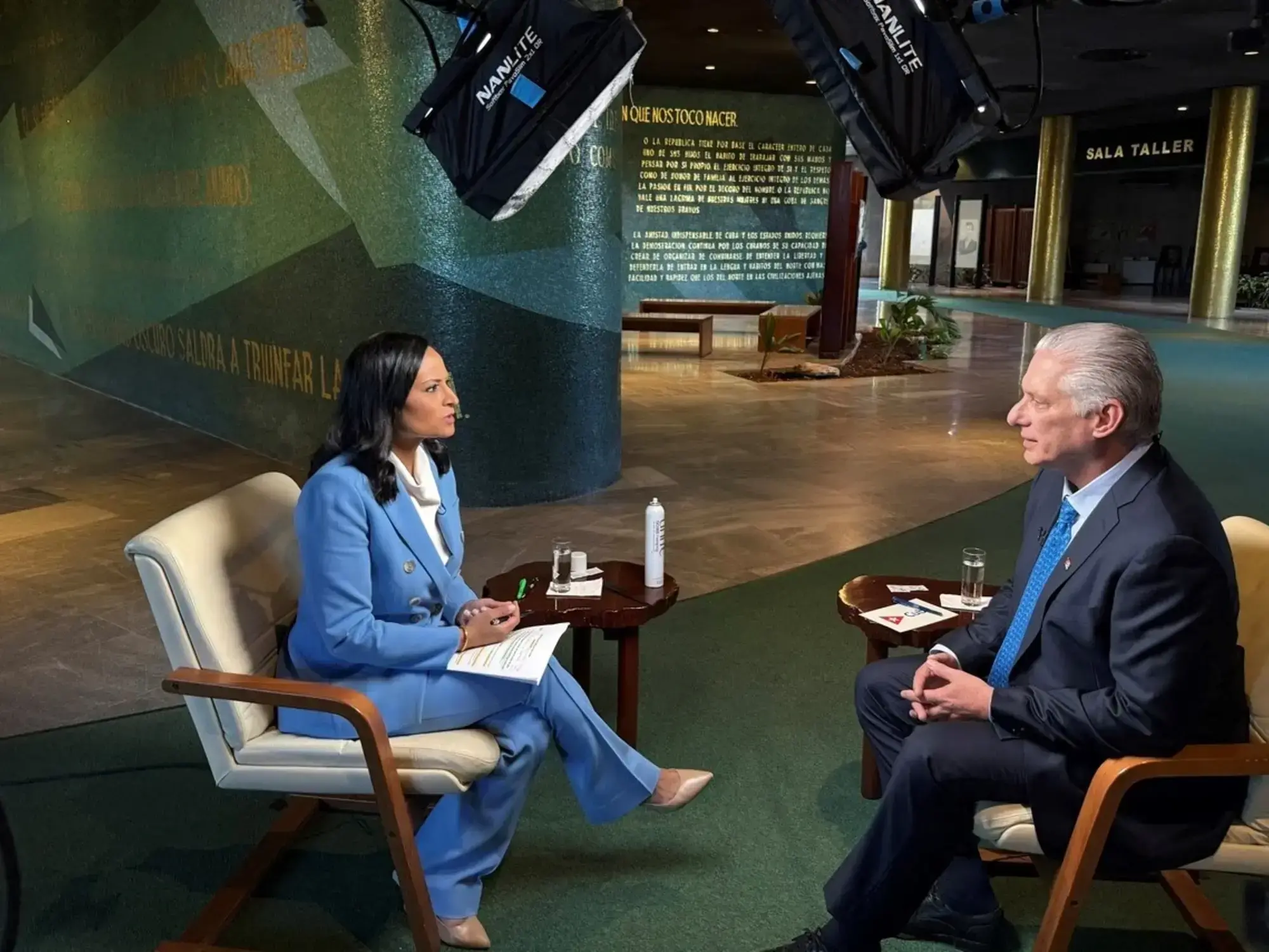Miguel Díaz-Canel durante la entrevista.