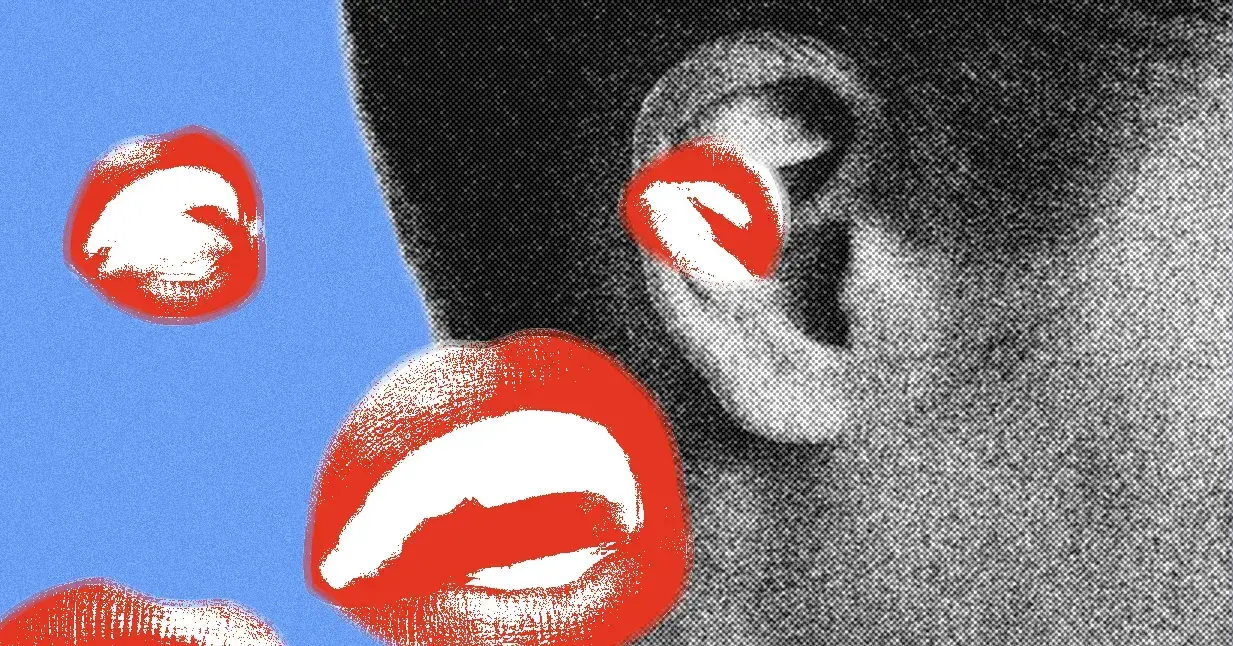 Ilustración de un estudio de podcast con un presentador generado por IA.