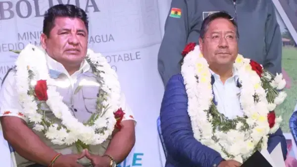 Exministro de Medio Ambiente, Juan Santos Cruz; y el expresidente Luis Arce.