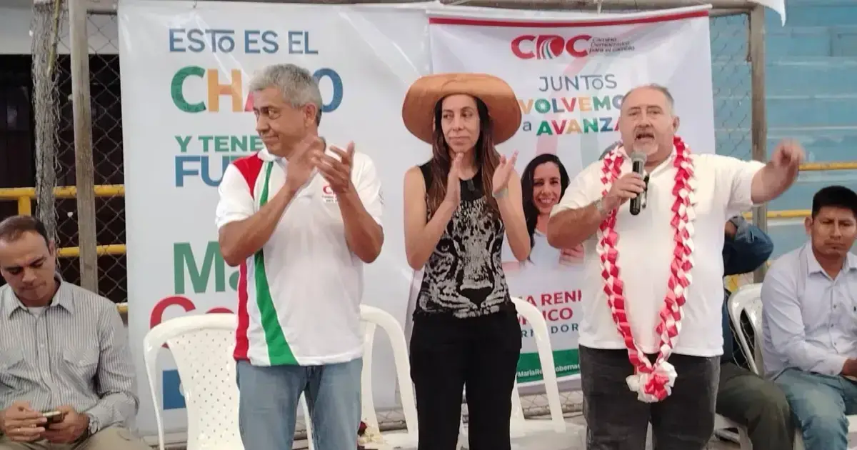 Mario Cossio y la candidata a la Gobernación de Tarija, María René Soruco