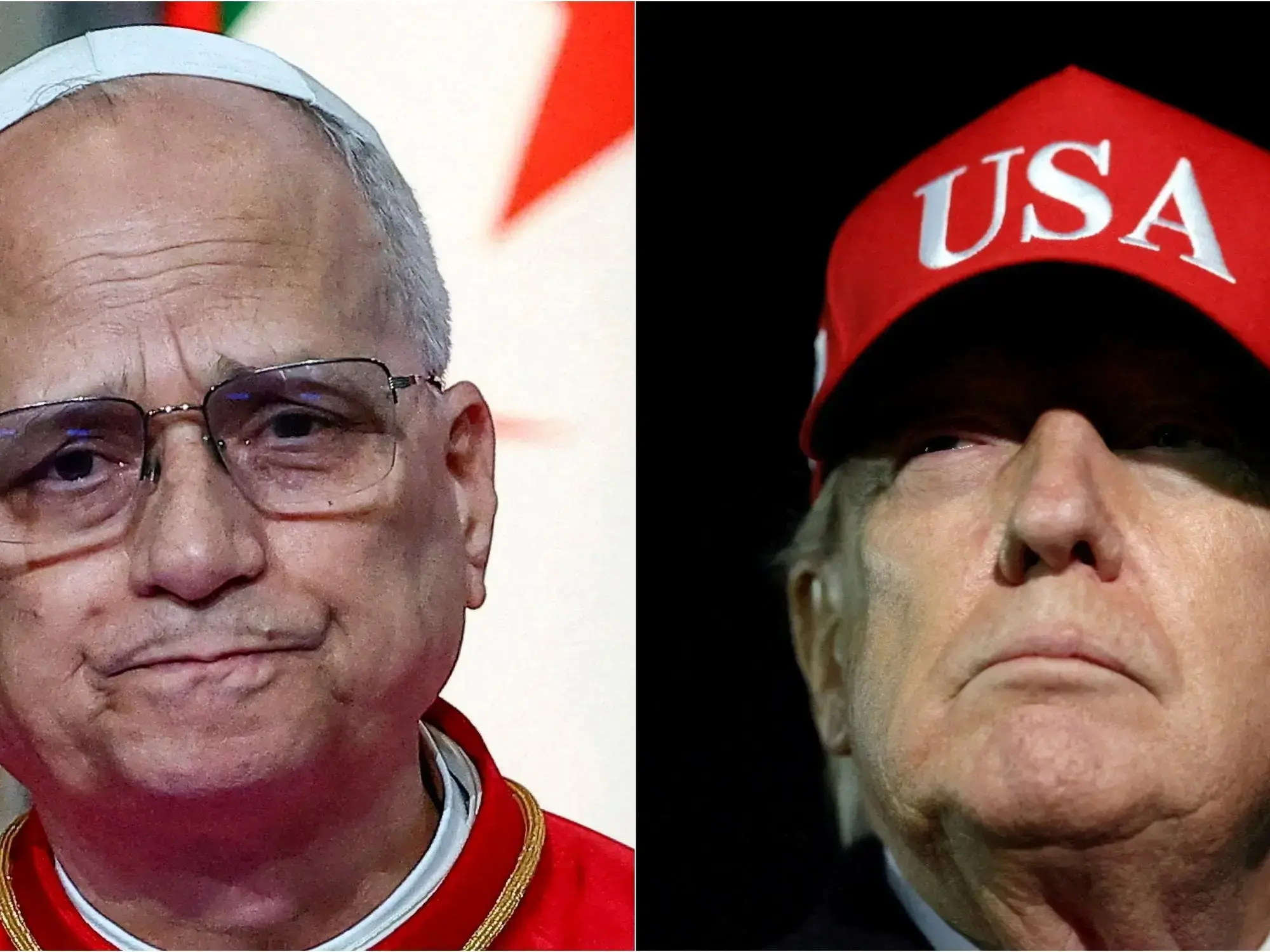 Donald Trump junto al vicepresidente JD Vance y Louis Prevost, hermano del Papa.