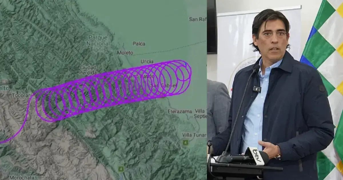 Composición sobre la aeronave desaparecida.