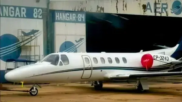 La aeronave accidentada esta mañana en Cochabamba.