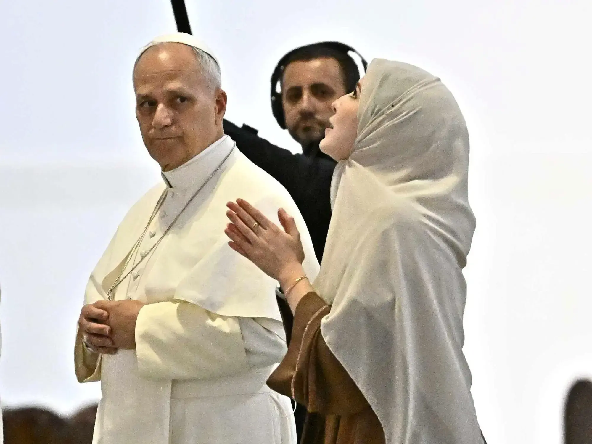 El papa León XIV, este martes, durante su gira por Argelia.