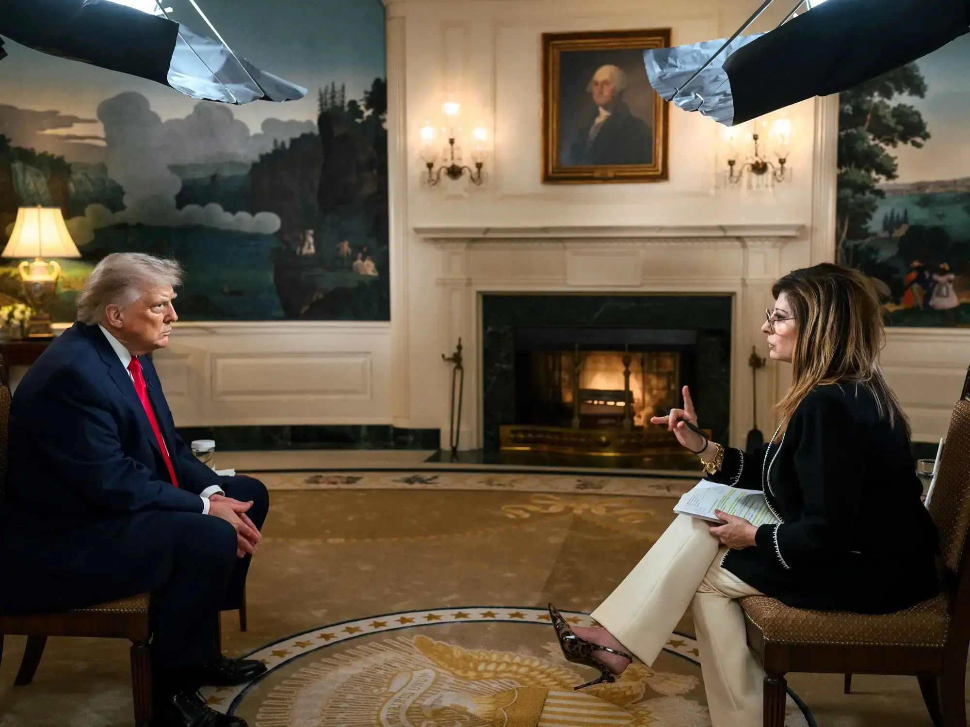 Donald Trump en la entrevista con la Cadena Fox que se verá este miércoles.