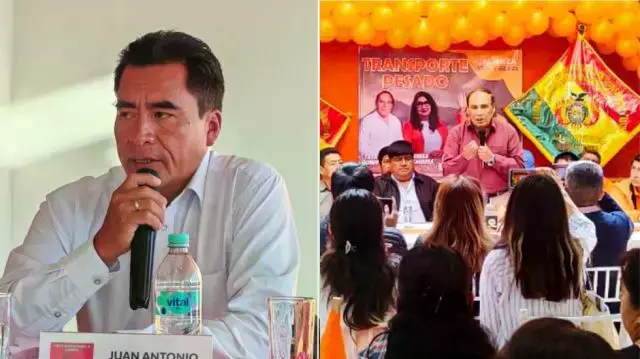 Antonio Jesús se sumó a la candidatura de Luis Ayllón; al lado, un acto de Franz García.