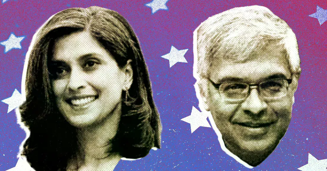 Fotomontaje de indios americanos en la administración Trump: Usha Vance, Jay Bhattacharya, Harmeet Dhillon y Kash Patel.