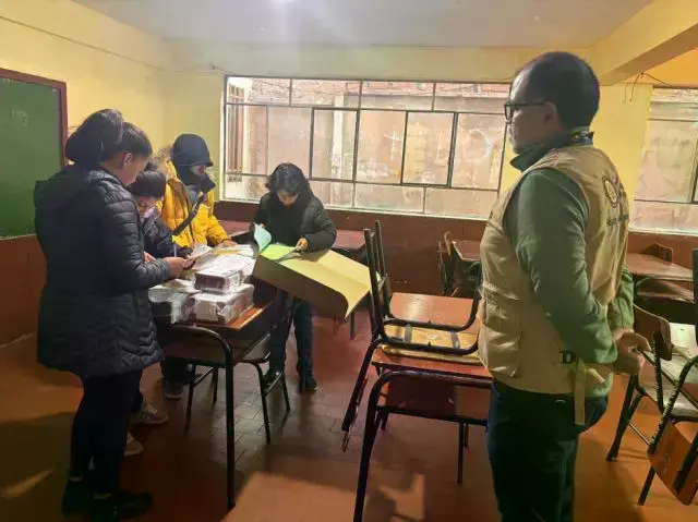 Delegados de la OEA siguen el proceso electoral en Bolivia.