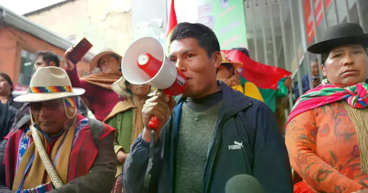 René Yahuasi tras terminar la audiencia en La Paz.