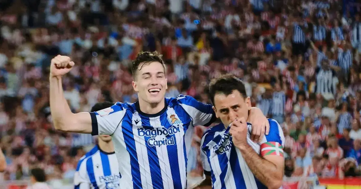 Celebración de la Real Sociedad tras ganar la Copa del Rey.