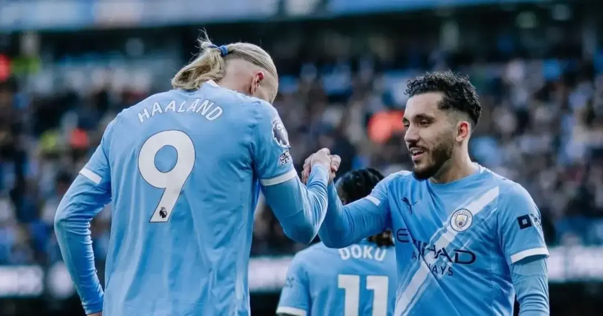 Haaland festeja su gol.