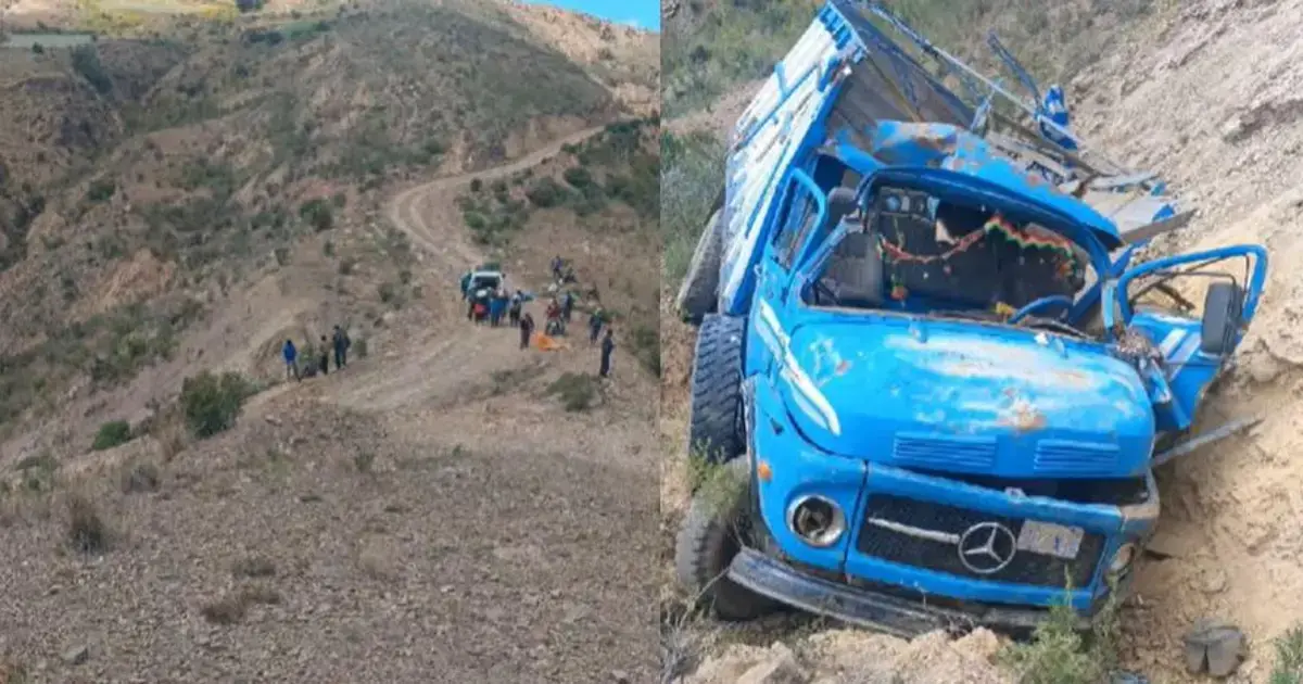 El camión terminó con serios daños en su estructura.