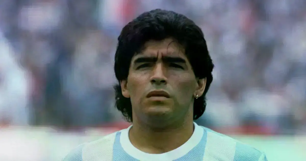 El histórico jugador argentino con la camiseta de la selección argentina.