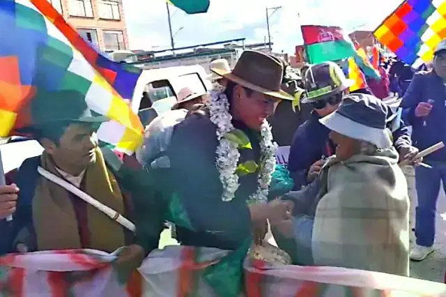 René Yahuasi, al llegar a El Alto.
