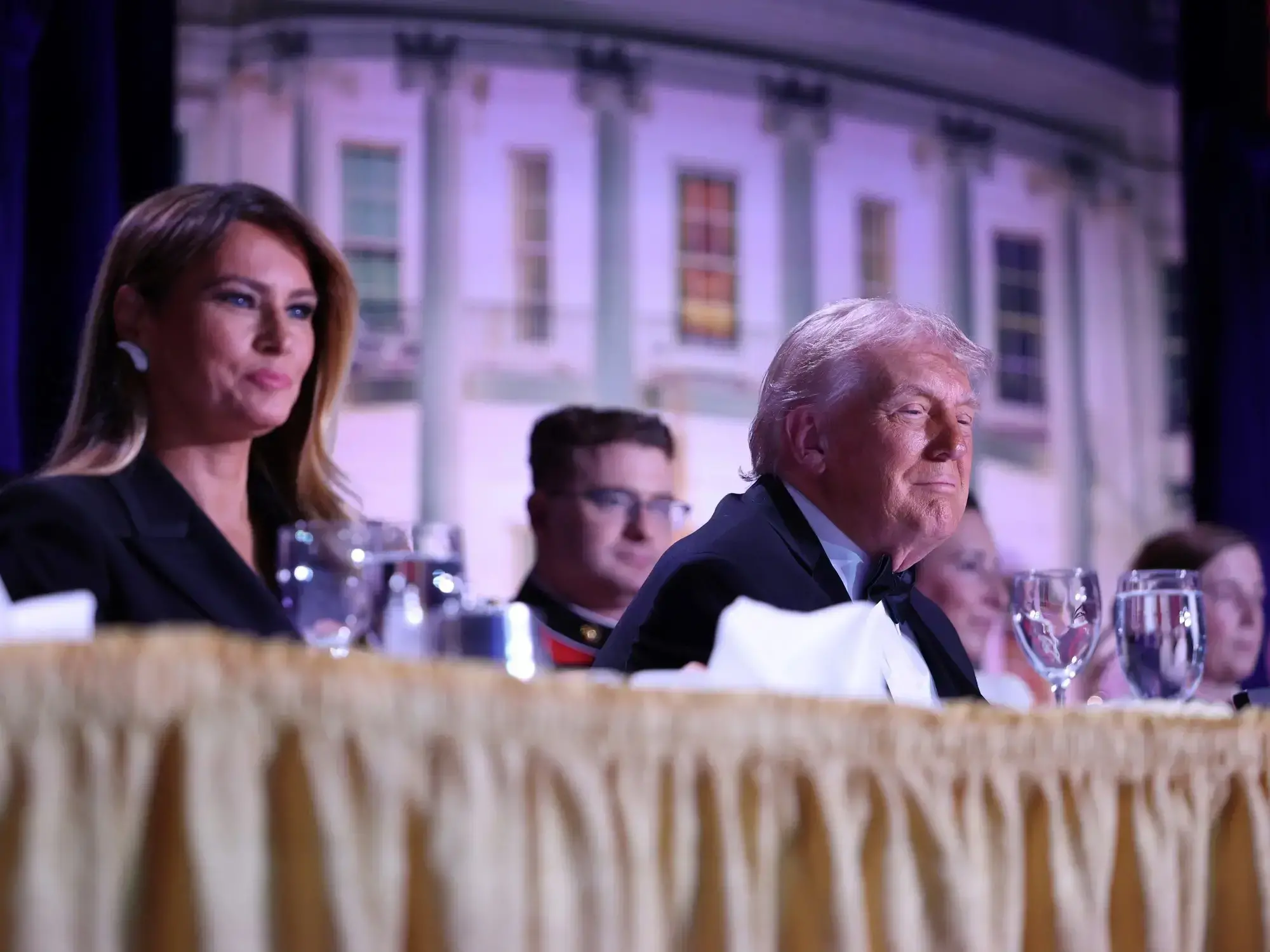Donald Trump minutos antes de la cena con los corresponsales de la Casa Blanca.