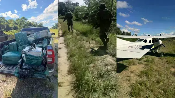 La droga se encontraba en una camioneta.