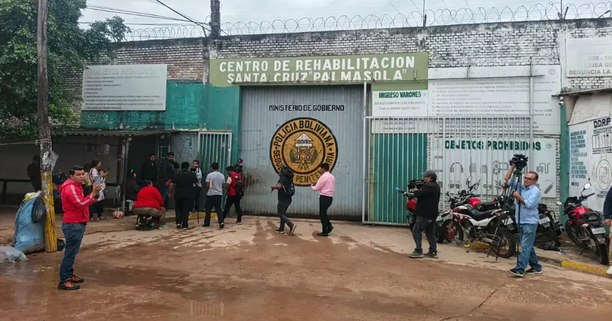 Fachada del penal de Palmasola, en Santa Cruz