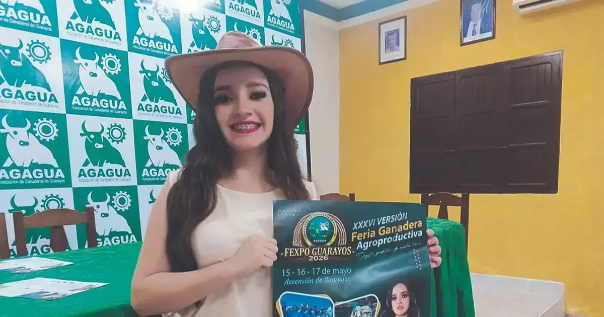 Adriana Román es la reina de la feria de Guarayos de este año.