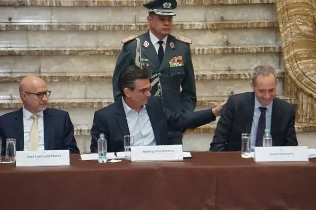 El presidente Rodrigo Paz en el lanzamiento del programa 'Tranca Cero'.