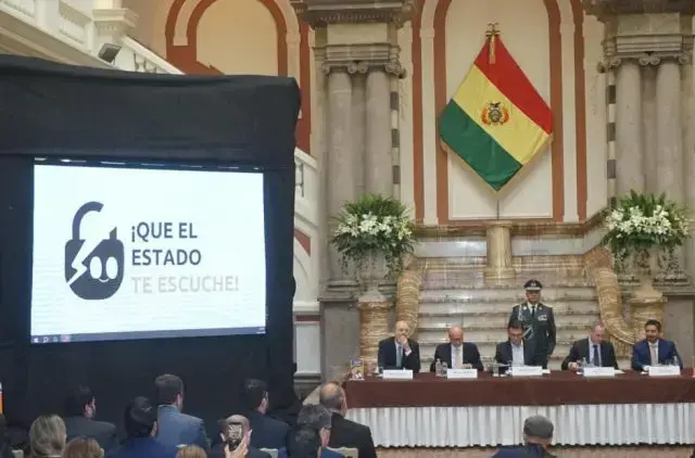 La presentación en el Palacio Quemado, en La Paz.