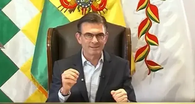 El presidente Rodrigo Paz en su mensaje de la noche de este jueves.