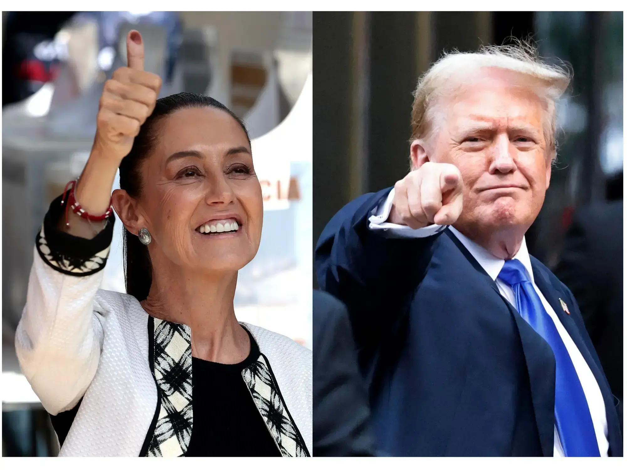 La presidenta de México, Claudia Sheinbaum, y el presidente de Estados Unidos, Donald Trump. Efe