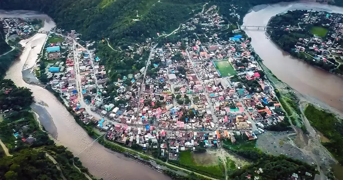 Vista aérea del municipio de Guanay