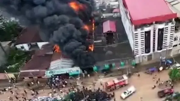 El incendio en la ciudad de Cobija. Captura de video