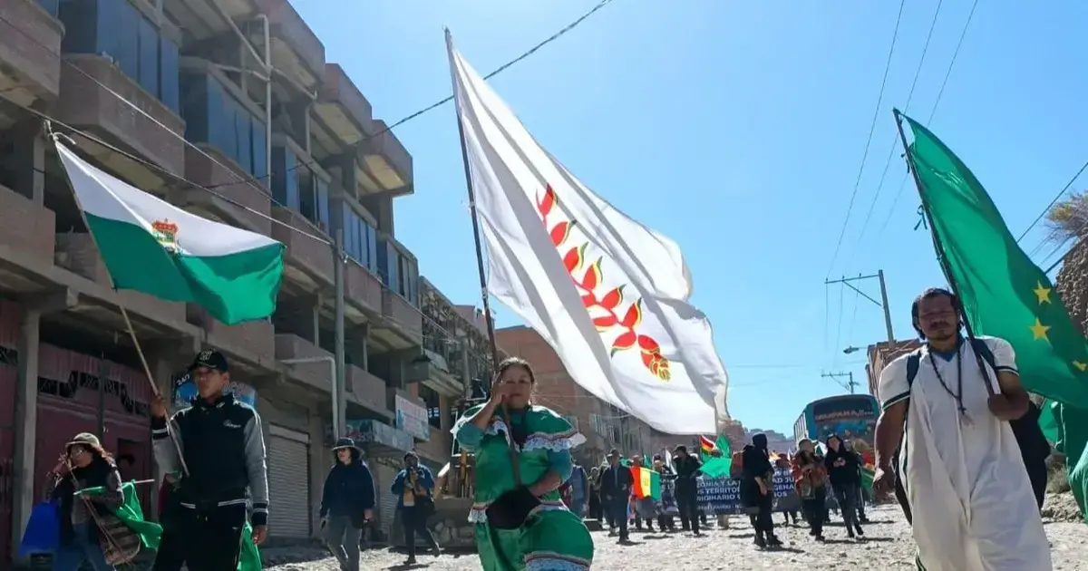 Arribo de la marcha indígena y campesina.