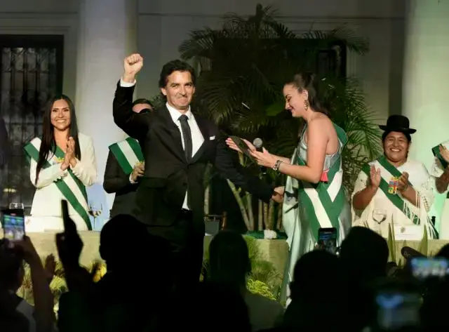 Saavedra al momento de su posesión
