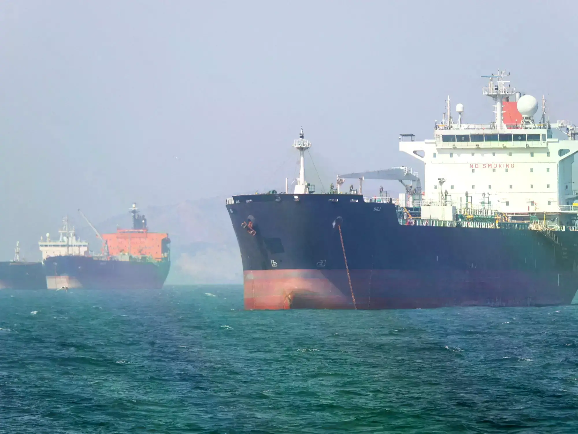 Un portacontenedores anclado frente a Irán, en el Golfo.