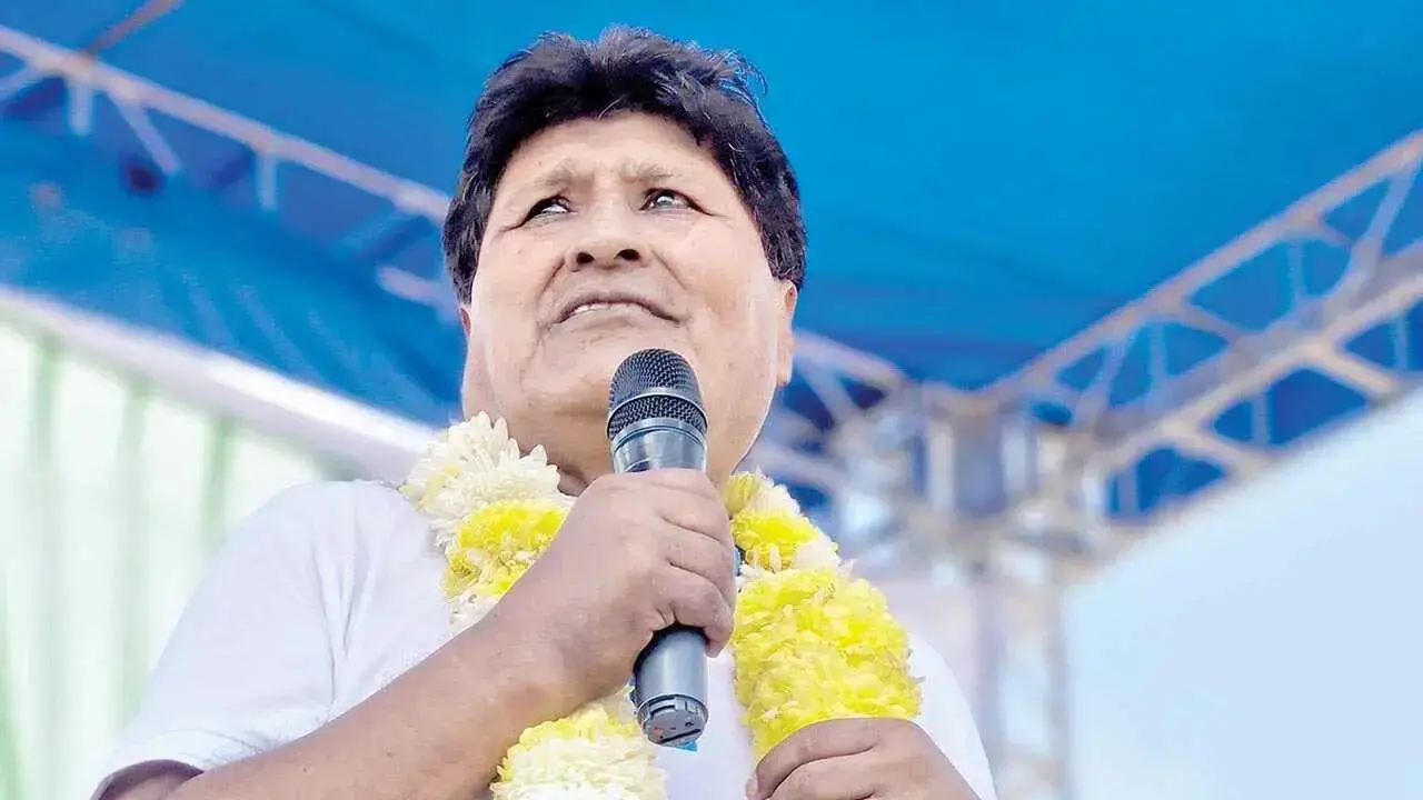 El expresidente Evo Morales durante un acto en el Trópico.