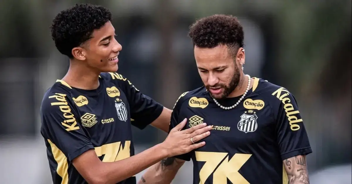 Robinho Jr. y Neymar en un entrenamiento