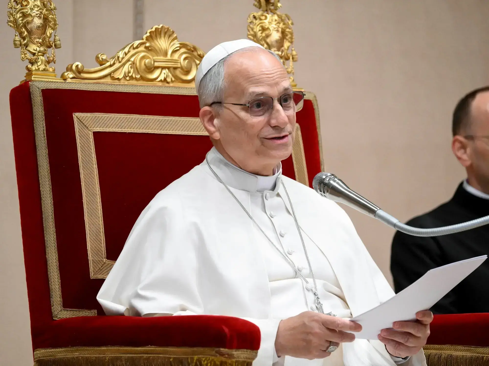 El Papa León XIV en el Salón de la Bendición participando en la inauguración del Año Judicial del Tribunal del Estado de la C