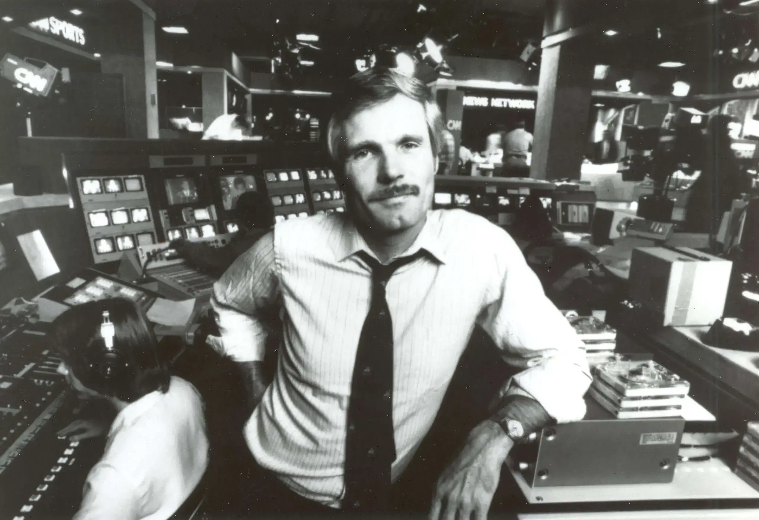 Ted Turner en las oficinas de CNN.