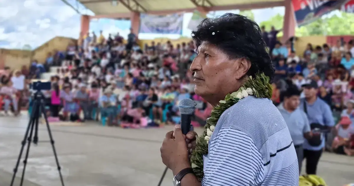 Evo Morales durante un encuentro con sus seguidores