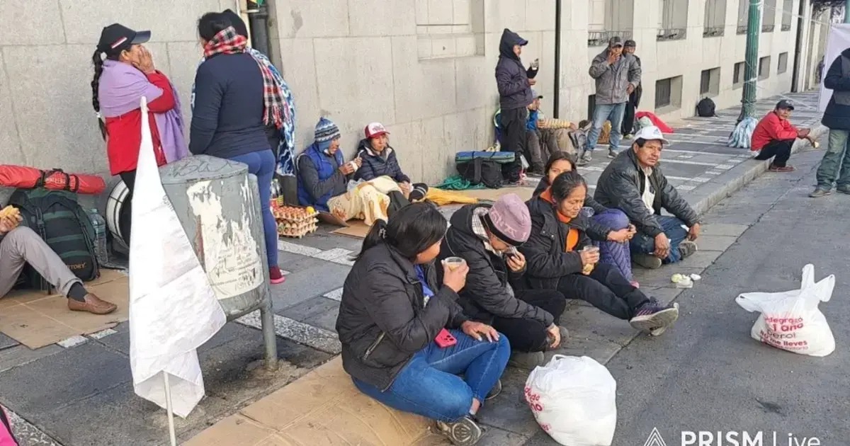 Vigilia de la marcha indígena en La Paz.