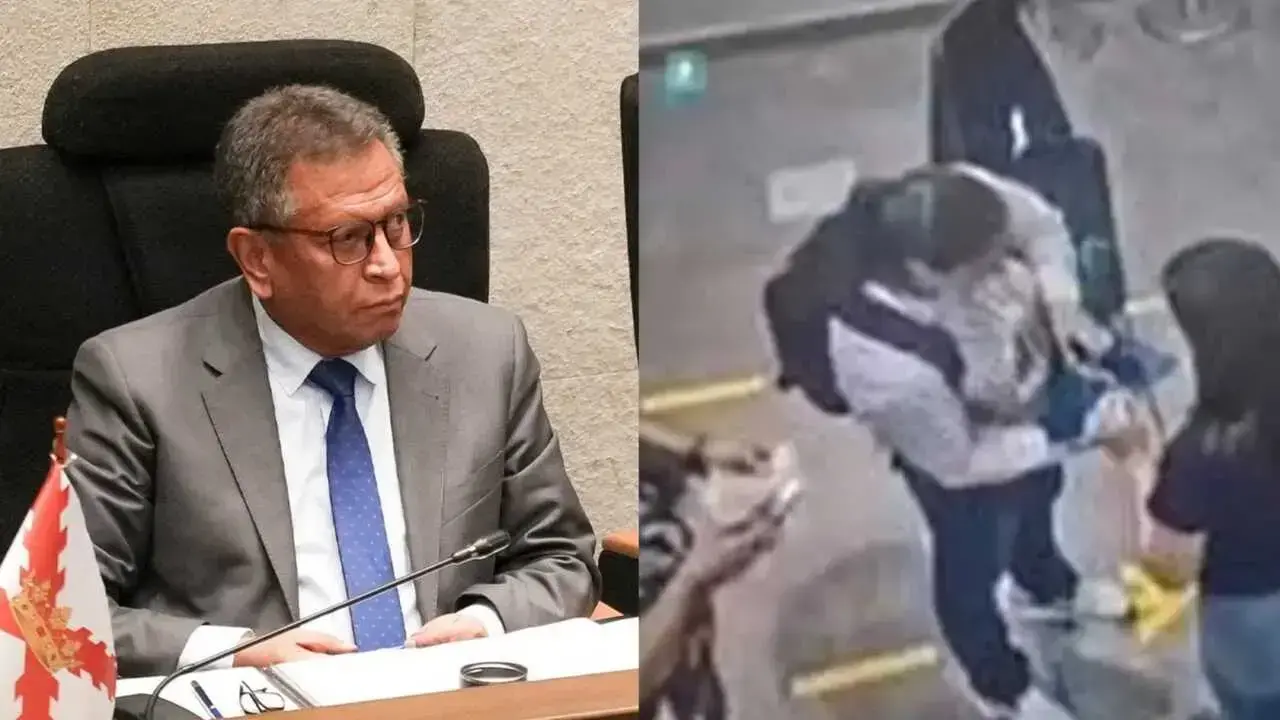 El ministro Marco Oviedo y una imagen referencial del caso maletas.